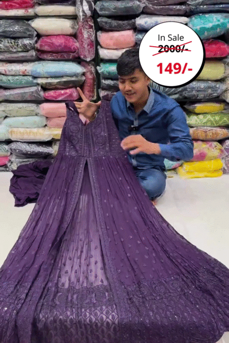 Lehenga Choli Set For Women Fox Georgette With Embroidery Sequnce Work Purple