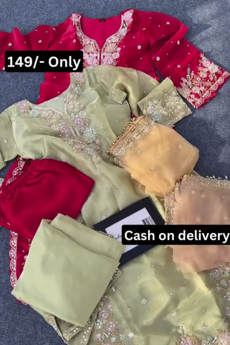 New Eid Spacial Ready To Wear Collection Fancy Kurti With Beautiful Bottom And Dupatta