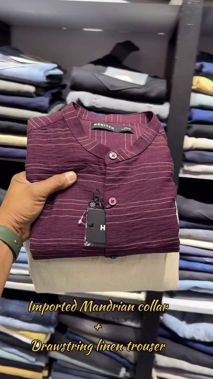 Men's Cotton Blend Solid Textured Kurta - Image 7