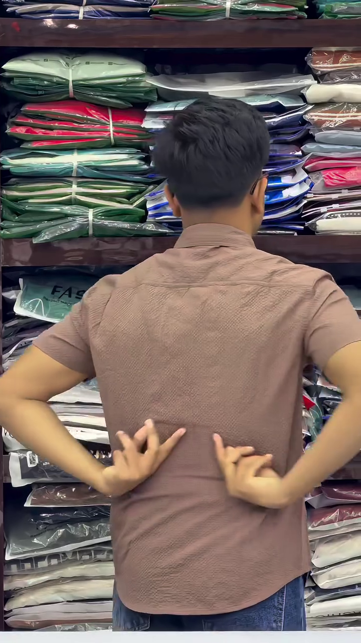 Casual Wear Regular Fit Trendy Pocket Self-Design Shirt for Men's - Image 8