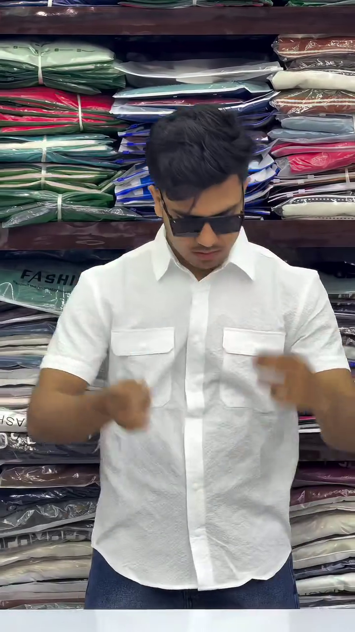 Casual Wear Regular Fit Trendy Pocket Self-Design Shirt for Men's - Image 6