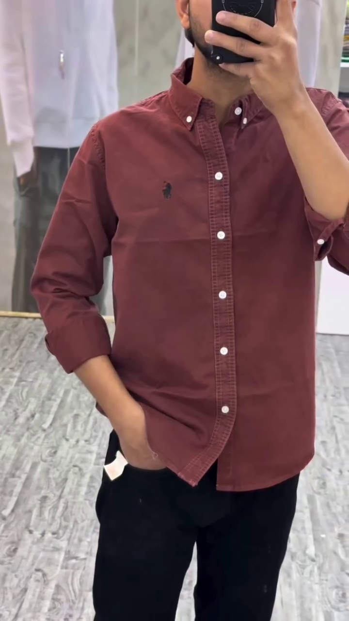 Men’s Plain Daily Wear Full Sleeve Shirt - Image 2