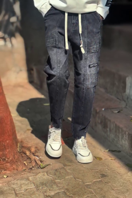 Men’s Skinny Jeans Trousers with Drawstring