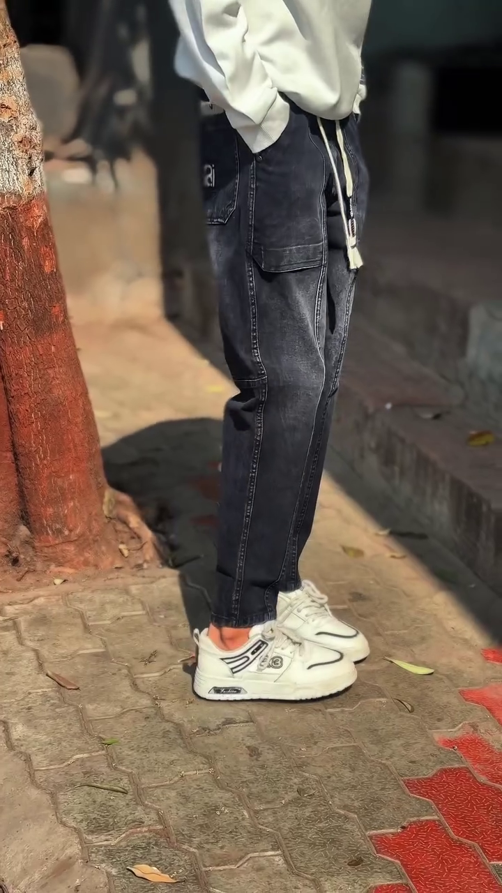 Men’s Skinny Jeans Trousers with Drawstring - Image 2