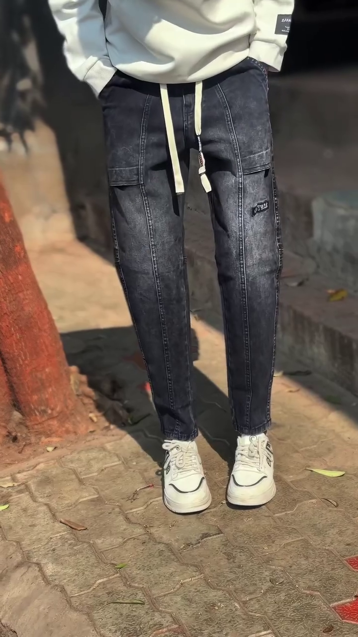 Men’s Skinny Jeans Trousers with Drawstring - Image 10