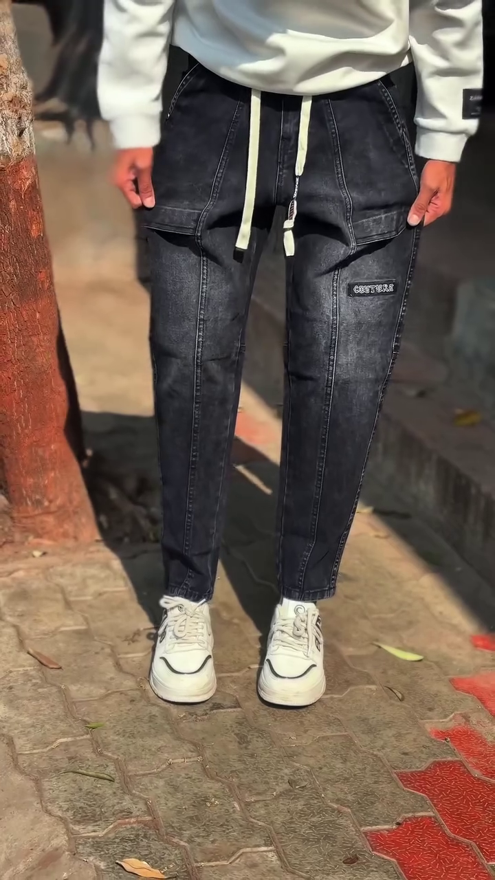 Men’s Skinny Jeans Trousers with Drawstring - Image 9