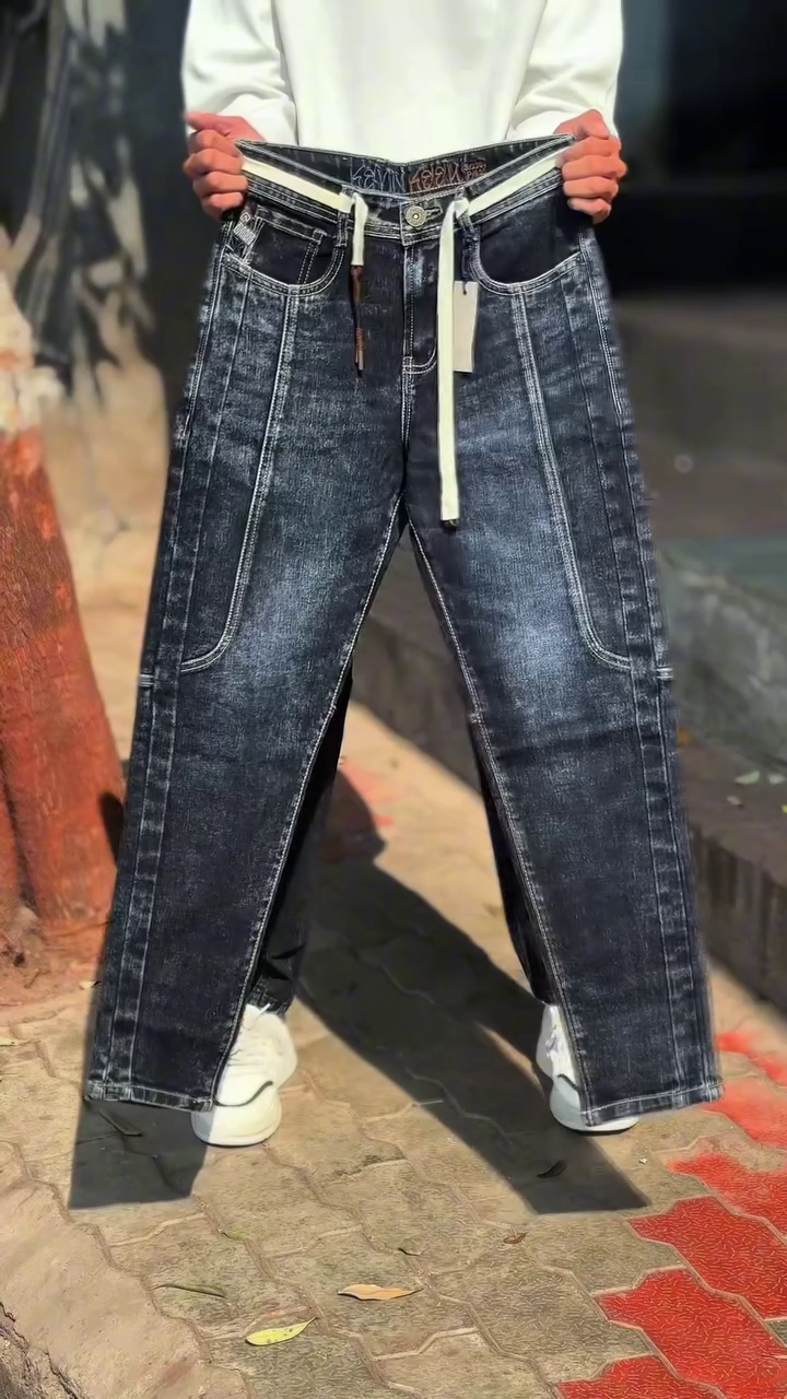 Men’s Skinny Jeans Trousers with Drawstring - Image 5
