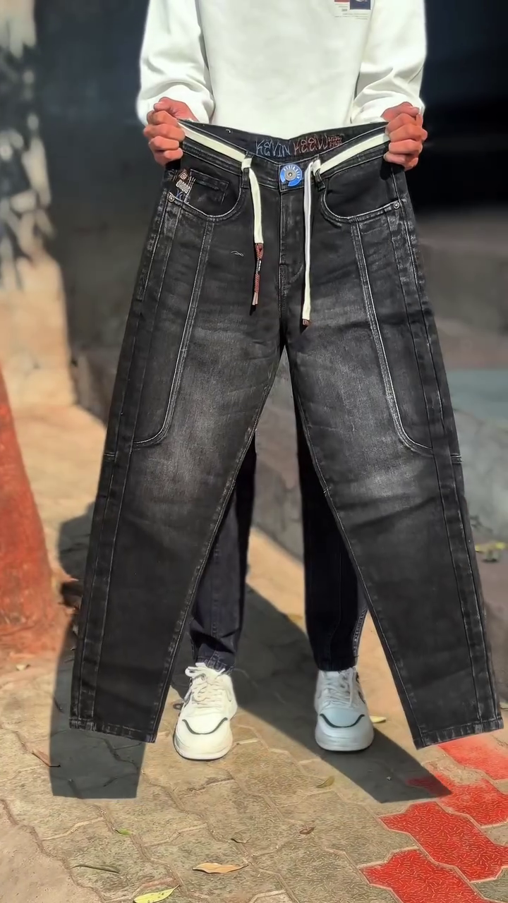 Men’s Skinny Jeans Trousers with Drawstring - Image 4