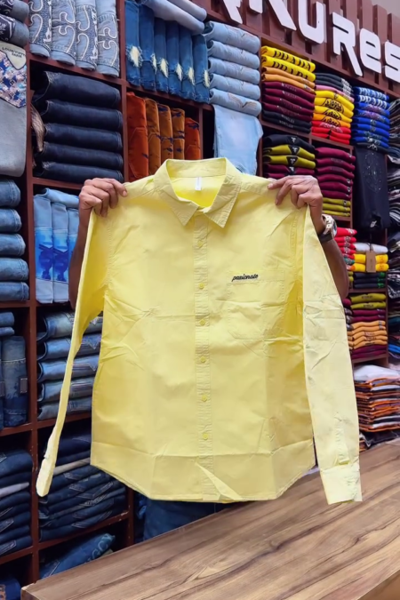 Men's Yellow Full Sleeve Shirt