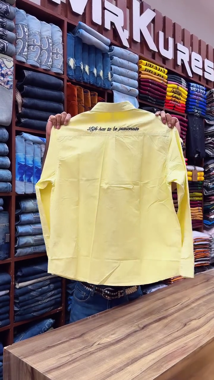 Men's Yellow Full Sleeve Shirt - Image 2