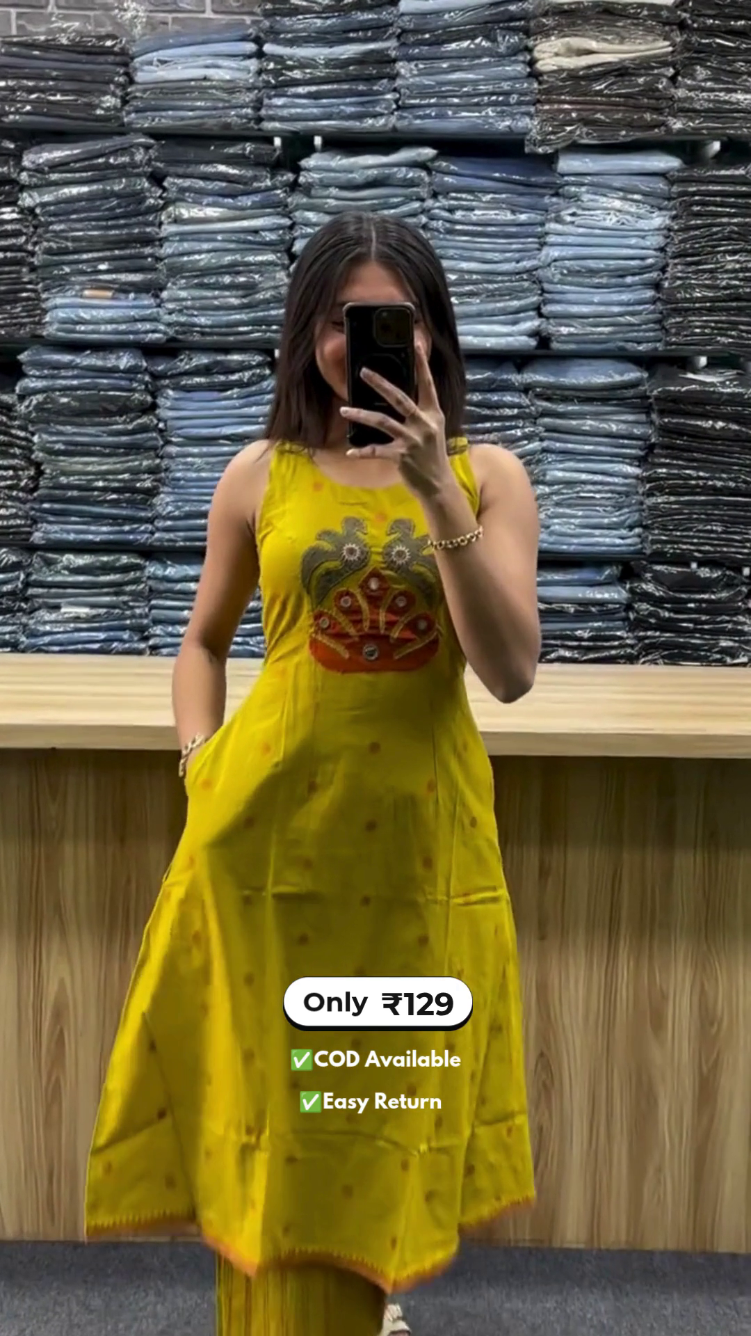 Women's Sleeve Kurta with Palazzo Set - Image 2